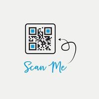 QR Code Scan Label, Scan QR Code icon, Template of frames with text scan me and QR code for smartphone, mobile app, payment and discounts. illustration Marketing and commerce vector