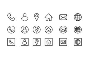 A collection of icons for business cards, including a phone, house, and globe. The icons are all white and simple, conveying a sense of professionalism vector