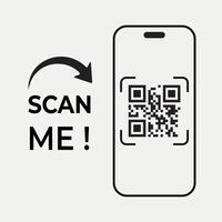 QR Code Scan Label, Scan QR Code icon, Template of frames with text scan me and QR code for smartphone, mobile app, payment and discounts. illustration Marketing vector