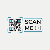 QR Code Scan Label, Scan QR Code icon, Template of frames with text scan me and QR code for smartphone, mobile app, payment and discounts. illustration Marketing. vector