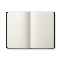 Open blank notebook isolated on transparent background png