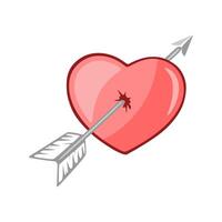 A heart with an arrow sticking out of it vector