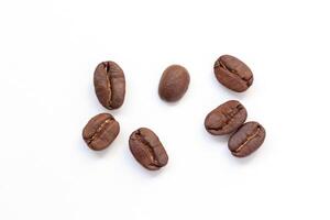 Isolated of coffee bean, Brown roasted coffee beans seeds isolated, coffee bean isolate, white background, bean isolated on white, brown beans photo