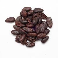 a pile of coffee beans on a white background photo