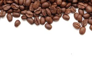 Isolated of coffee bean, Brown roasted coffee beans seeds isolated, coffee bean isolate, white background, bean isolated on white. photo