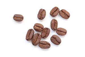 Closeup of coffee beans on white background. photo