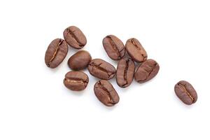 Isolated of coffee bean, Brown roasted coffee beans seeds isolated, coffee bean isolate, white background, bean isolate on white, brown coffee photo