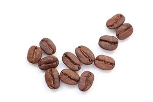 Isolated of coffee bean, Brown roasted coffee beans seeds isolated, coffee bean isolate, white background, beans isolate on white photo