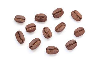 Top view of bean on white, coffee beans photo