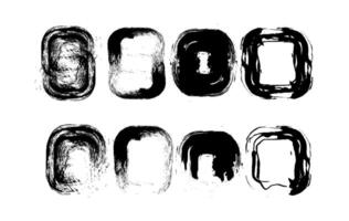 Abstract Ink Blots of Rounded Squares vector