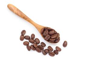 Isolated of coffee beans, Brown roasted coffee beans seeds isolated, coffee bean isolate, white background, bean isolated on white photo