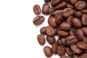 Isolated of coffee bean, Brown roasted coffee beans seeds isolated, coffee bean isolate, white background, bean isolate on white photo