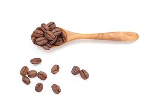 Isolated of coffee bean, Brown roasted coffee beans seeds isolated, coffee bean isolate, white background, bean isolated on white photo