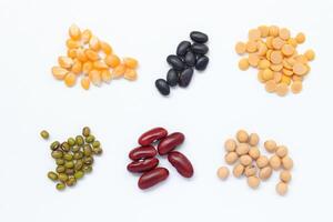 Beans seeds on white background photo