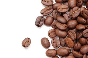 Isolate of coffee bean, Brown roasted coffee beans seeds isolated, coffee bean isolate, white background, bean isolated on white photo