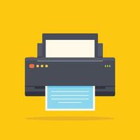 Minimalist office manager printer icon. Flat illustration of printer icon with paper for web design vector
