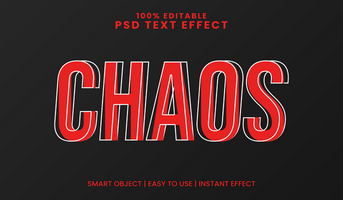 Red Outline Editable Text Effect with Distorted Style psd