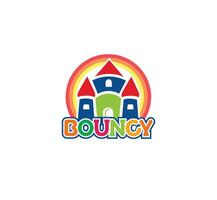 Collection of Colorful bouncy castle Logos for Amusement and Entertainment vector