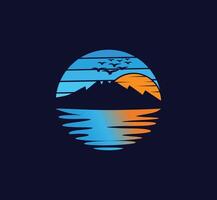 Round shape Mountains design vector