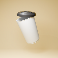 Empty Realistic Beverages Takeaway Cup with Cap Open For Product Mockup psd