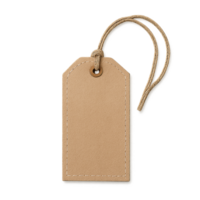 Kraft Paper Tag with String on Transparent Background png