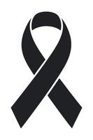 Simple Black Awareness Ribbon Icon Isolated on White Background for Support and Remembrance vector