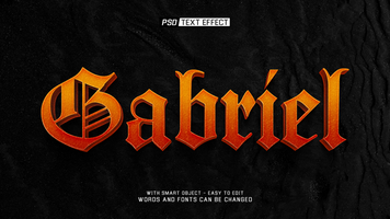 gabriel 3d text effect psd