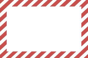 Red and White Diagonal Stripes Border with White Space for Text or Image Warning or Caution Sign Pattern Frame vector