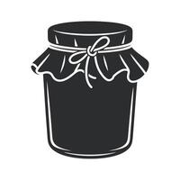 Silhouette of a Glass Jar with Fabric Lid and String Tie vector