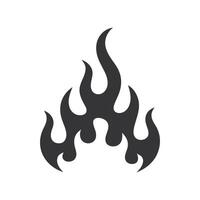 Stylized Black and White Flame Design Element for Graphic Design Projects and Creative Visuals on a Clean White Background vector