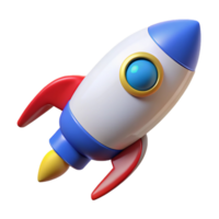 3D Rocket Icon for Startup and Launch Concepts Isolated on transparent background. png
