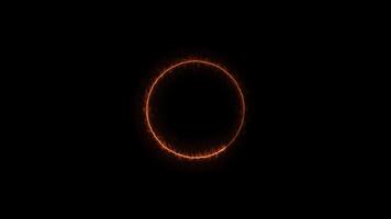 Animated Fiery Circle on Black Background video