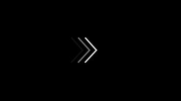 Animated Arrows Pointing Right on Black Background for Presentation or Overlay video