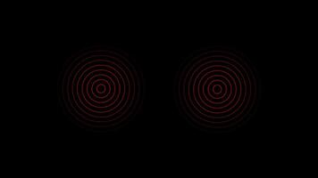 Abstract Red Concentric Circles on Black Background Animation Loop video