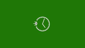 Minimalist Loading Animation White Circle with Dashes and Lines on Green Background video