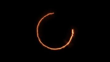Fiery Arc Animation on Black Background Dynamic Visual Element for Creative Projects video