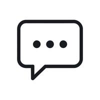 Black and White Rectangular Chat Bubble with Ellipses Signifying Ongoing Conversation vector