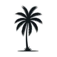 Elegant Palm Tree Silhouette Isolated on White Background Tropical Vacation Concept Simple and Clean Design for Summer Projects and Creative Use vector
