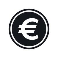 Simple Black and White Euro Coin Icon Design for Financial Applications vector