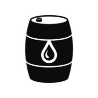 A black icon displays a barrel with a drop symbol on its front, suggesting it is related to liquid storage cutouts png