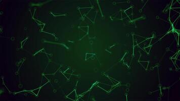 Abstract green network connection digital data communication technological background video