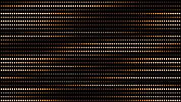 Abstract animation of brown and golden dots in rows on a black background seamless loop video