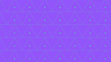 Animated seamless purple pattern with neon green outlines and small triangles creates a dynamic background. video