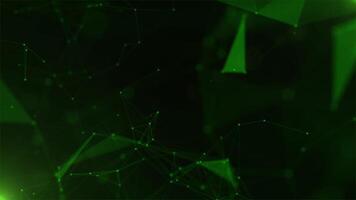 Abstract green digital network with connected dots and futuristic technology connections video