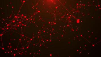 Abstract red network connecting dots science technology artificial intelligence background video