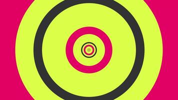 Abstract animation of concentric circles with vibrant colors and a hypnotic visual effect. video
