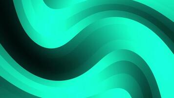 Abstract teal and green wavy layers moving smoothly with dynamic light and shadows creating a gradient. video