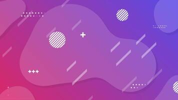 Dynamic purple gradient abstract background with geometric shapes and decorative graphic elements video
