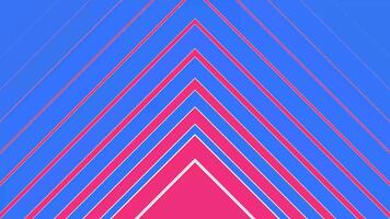 Abstract colorful geometric design with symmetrical chevron pattern on blue and pink backgrounds video