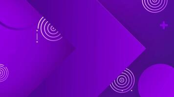 Abstract purple background with geometric shapes and white circles for a modern minimalist design video